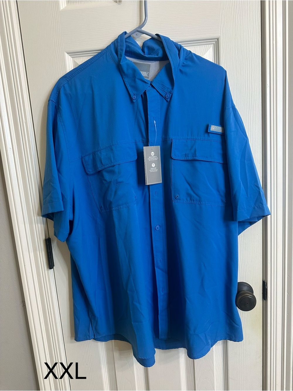 Source Unknown Men's Casual Button-Down Shirt - Bright Blue